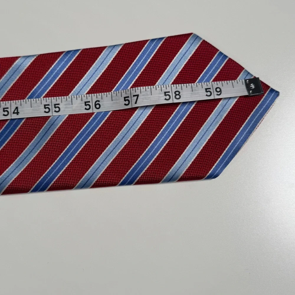 Brooks Brothers 346 Tie Mens Red Blue Striped Silk Stain Resistant Classic